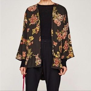 Zara Floral Kinomo Cardigan Jacket